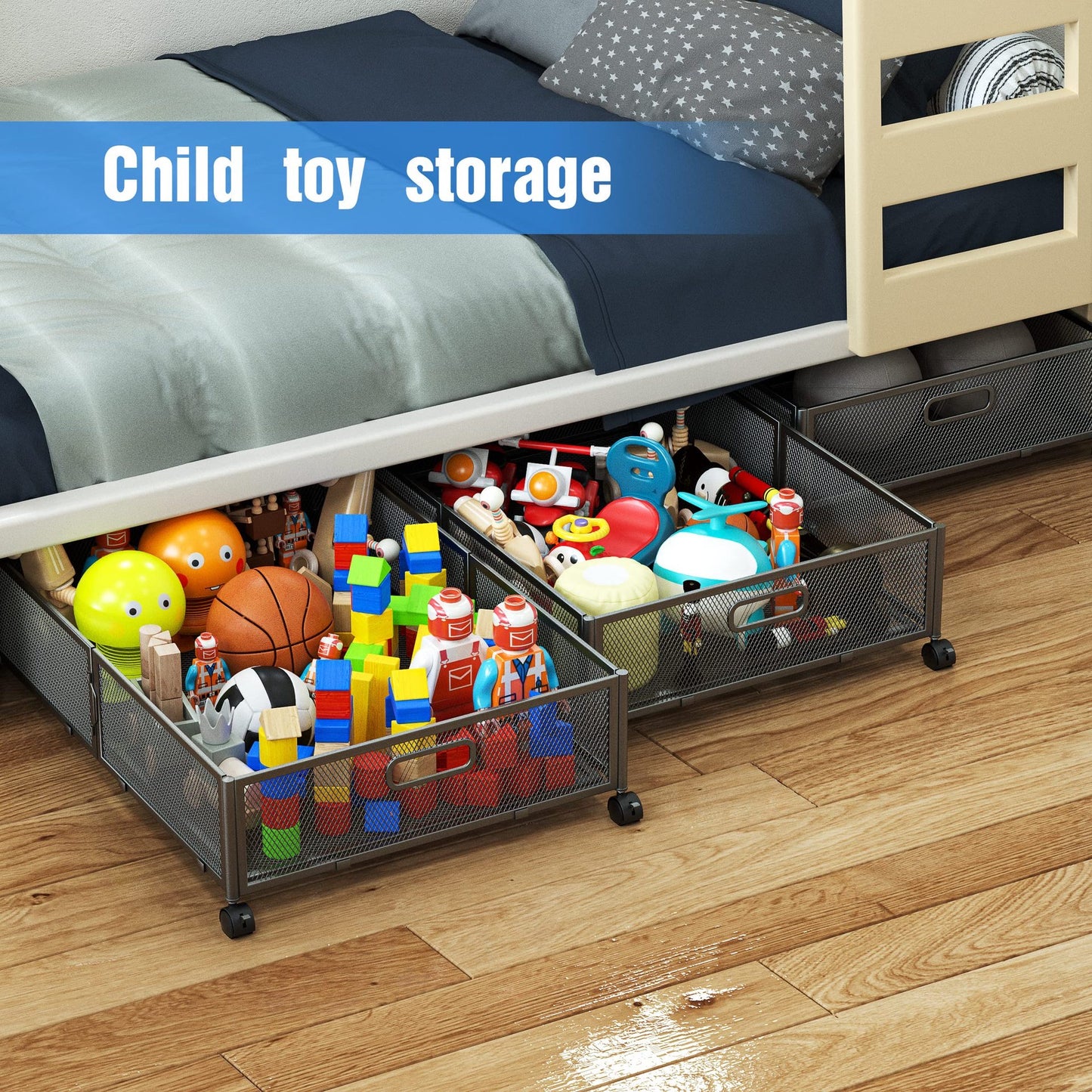 Bedroom storage with wheels, Towels Storage, Toys Storage