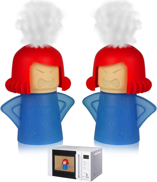 Angry Mama Microwave Oven Steam Cleaner, 2 Pack Microwave Cleaner for Kitchens, The Fun and Easy Way to Cleaning work with Amazing Results
